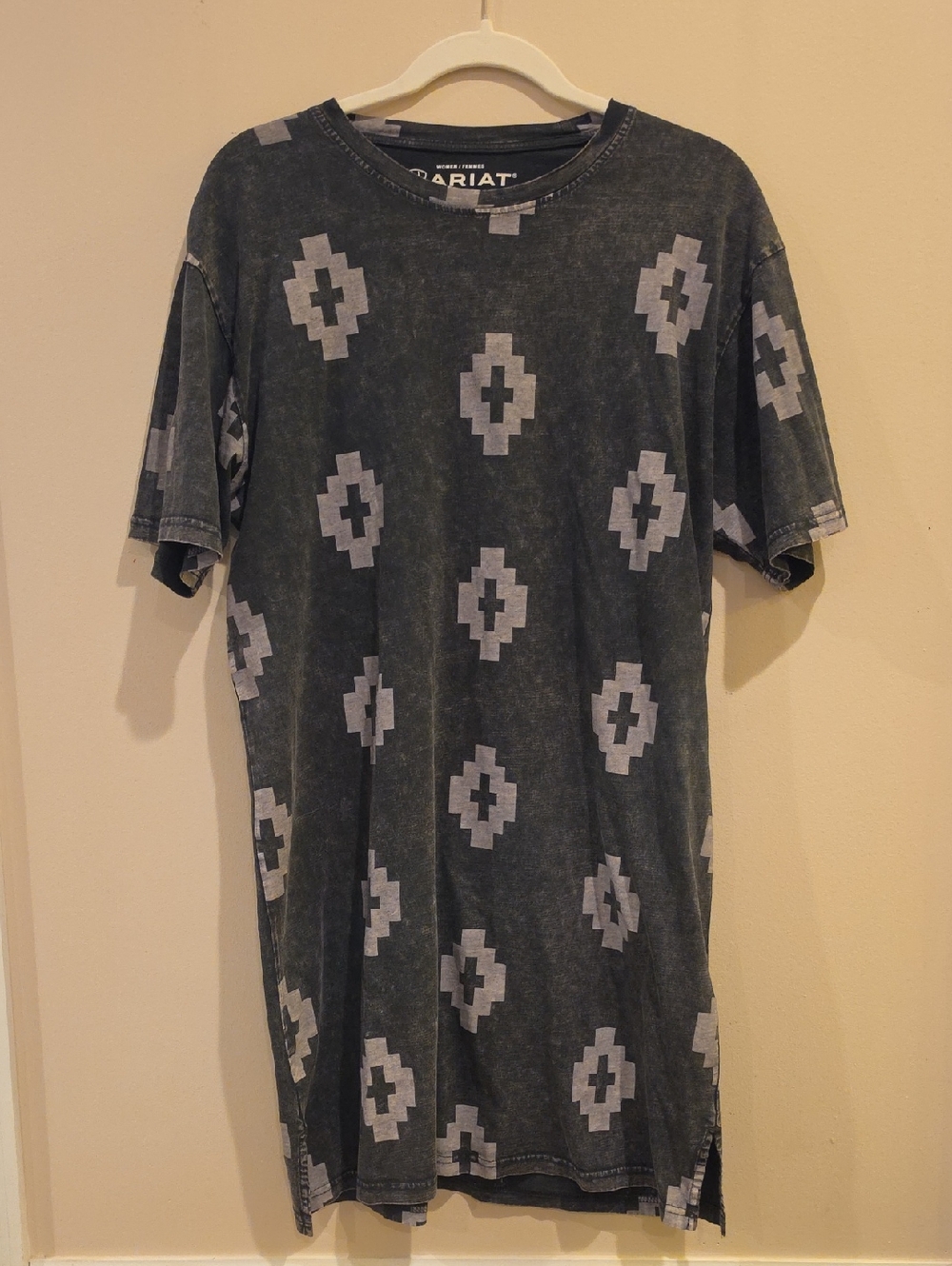 Ariat Gray Black Aztec Short Sleeve Dress